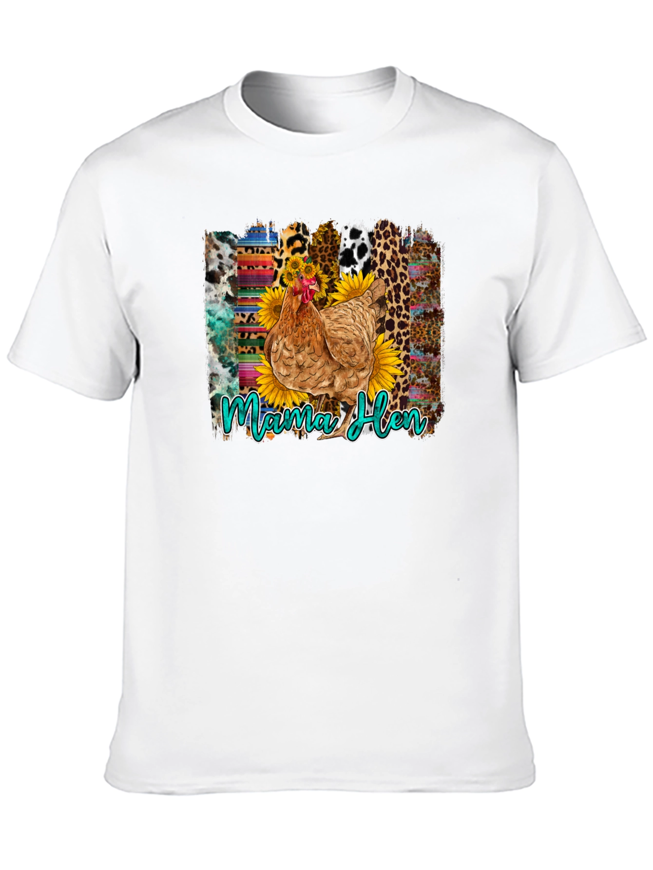 Camiseta Negra con Diseño de Gallina Mama Hen