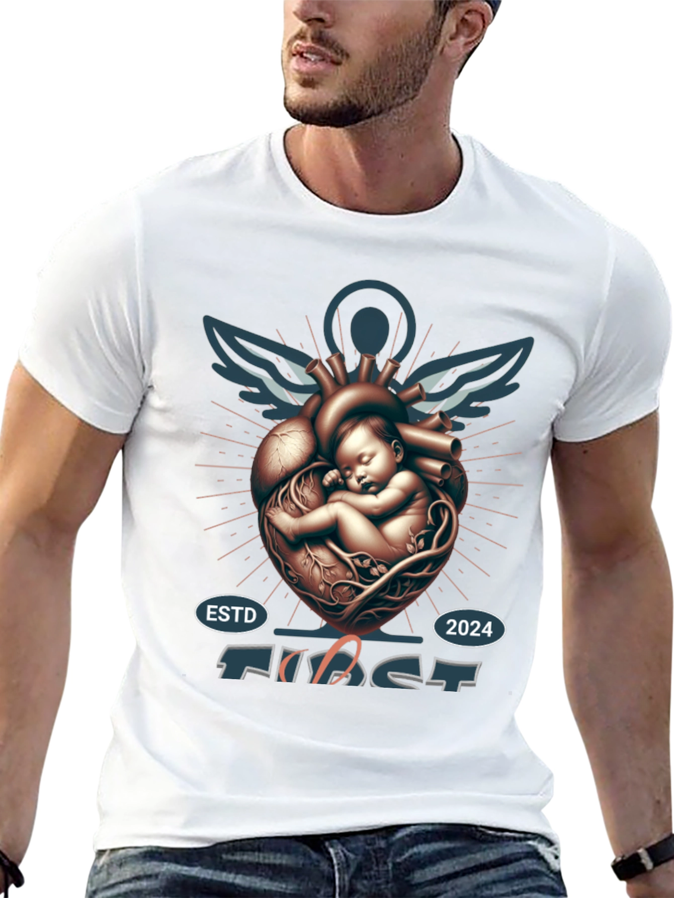 Camiseta Negra Primer Latido - Diseño Único