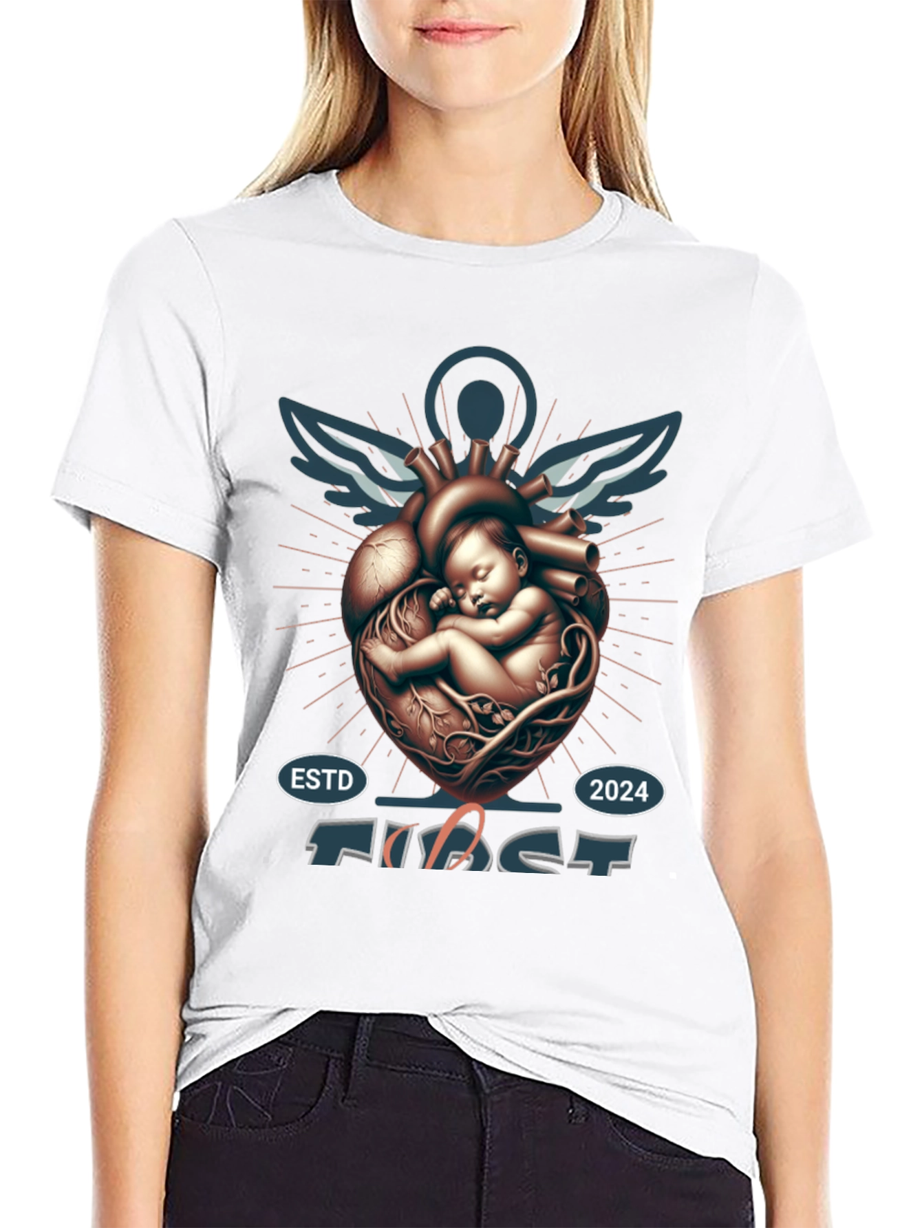 Camiseta Negra Primer Latido - Diseño Único