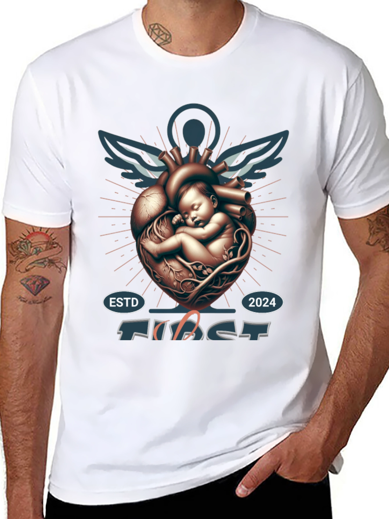Camiseta Negra Primer Latido - Diseño Único