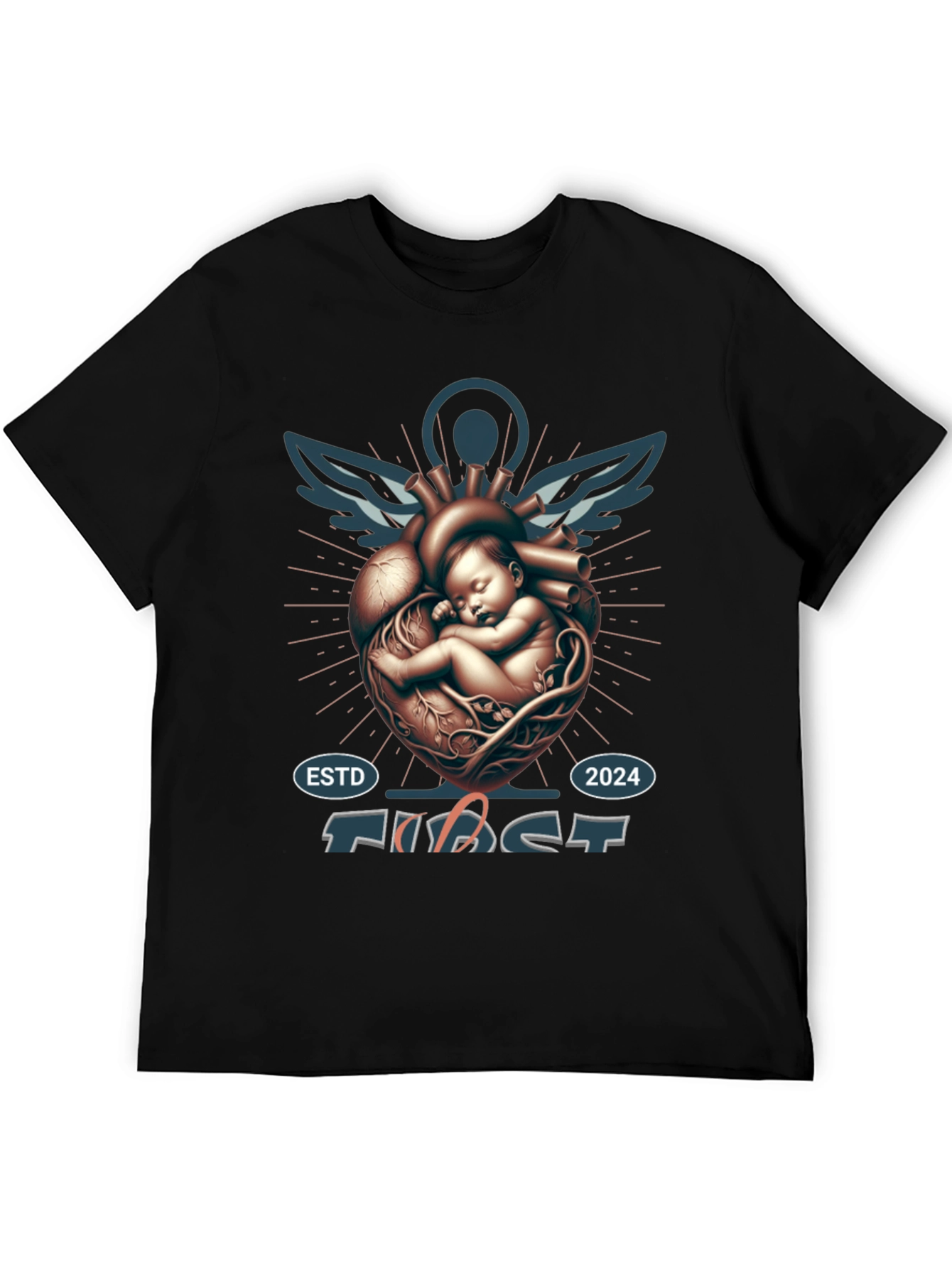 Camiseta Negra Primer Latido - Diseño Único