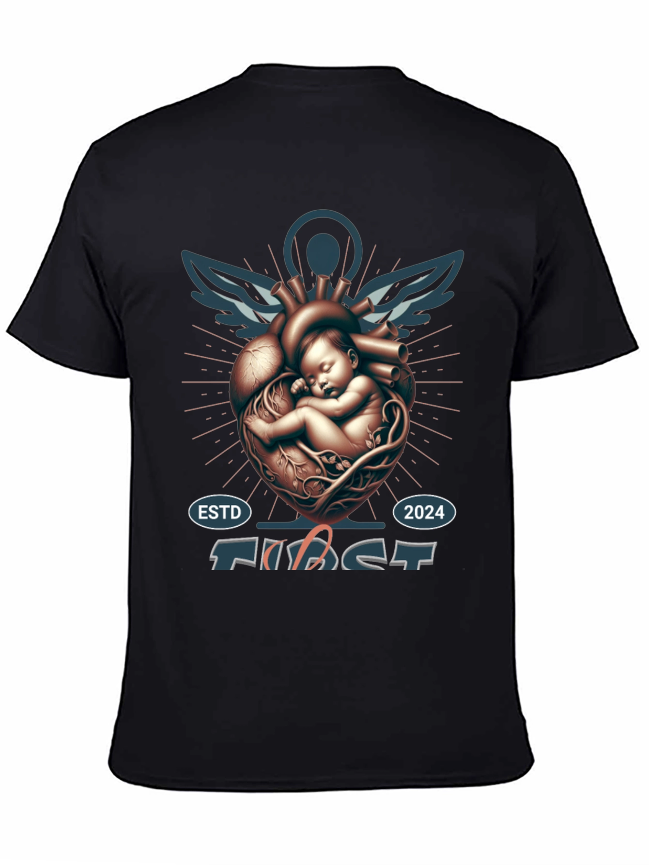 Camiseta Negra Primer Latido - Diseño Único