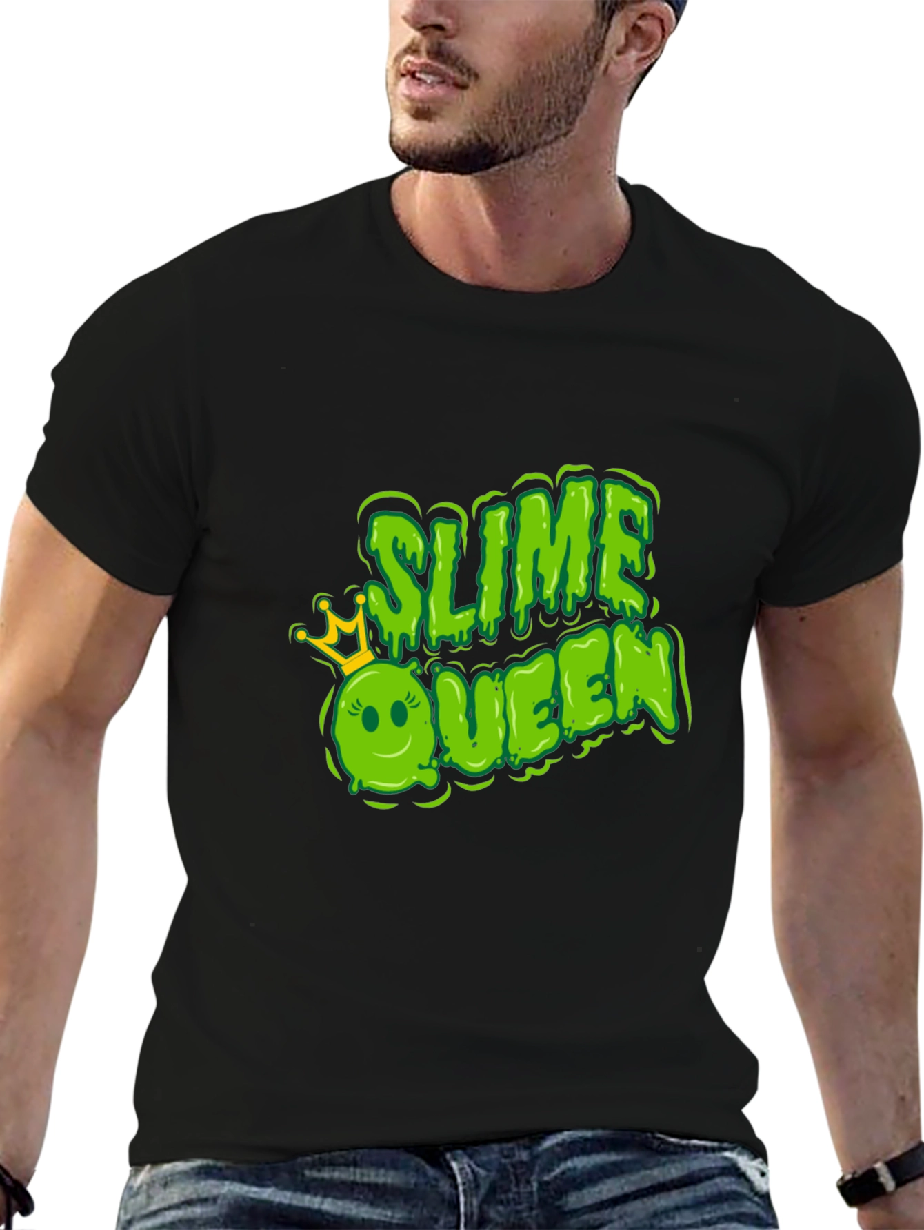 Camiseta Negra Slime Queen Divertida