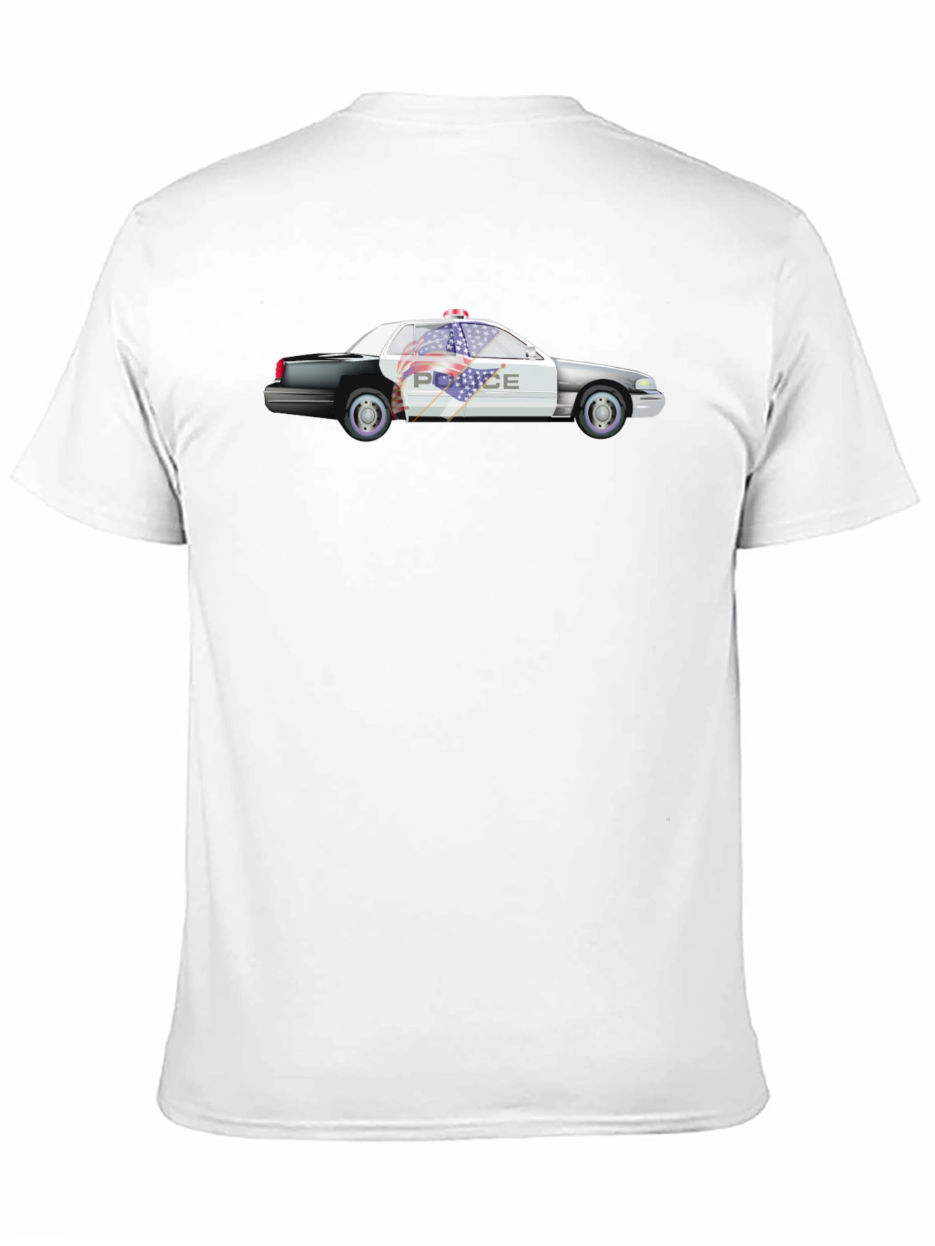 Camiseta Negra con Diseño de Coche de Policía