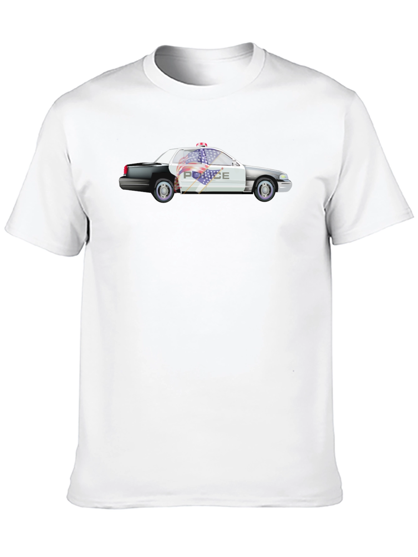 Camiseta Negra con Diseño de Coche de Policía