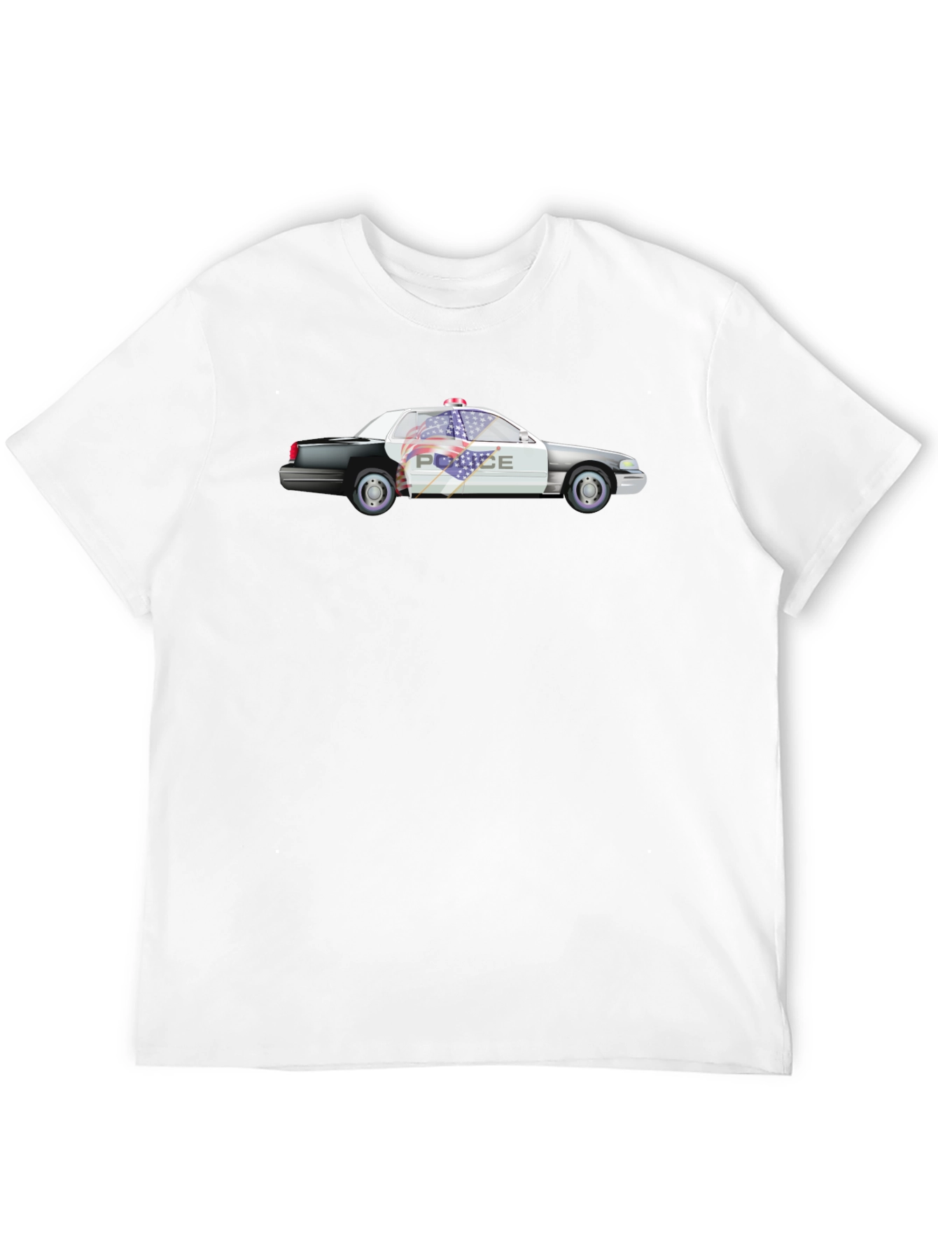 Camiseta Negra con Diseño de Coche de Policía