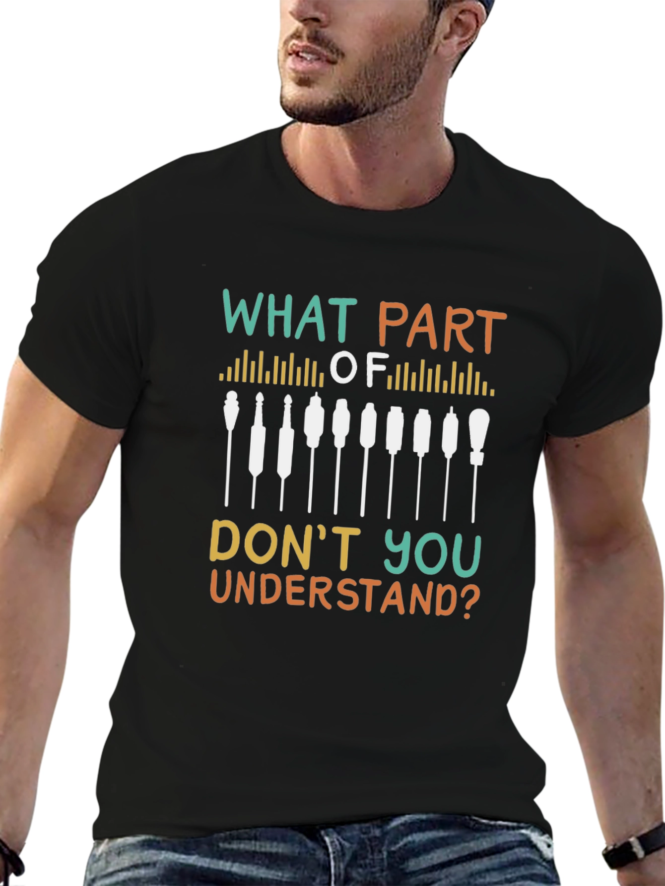 Camiseta Negra con Diseño Qué Parte No Entiendes?
