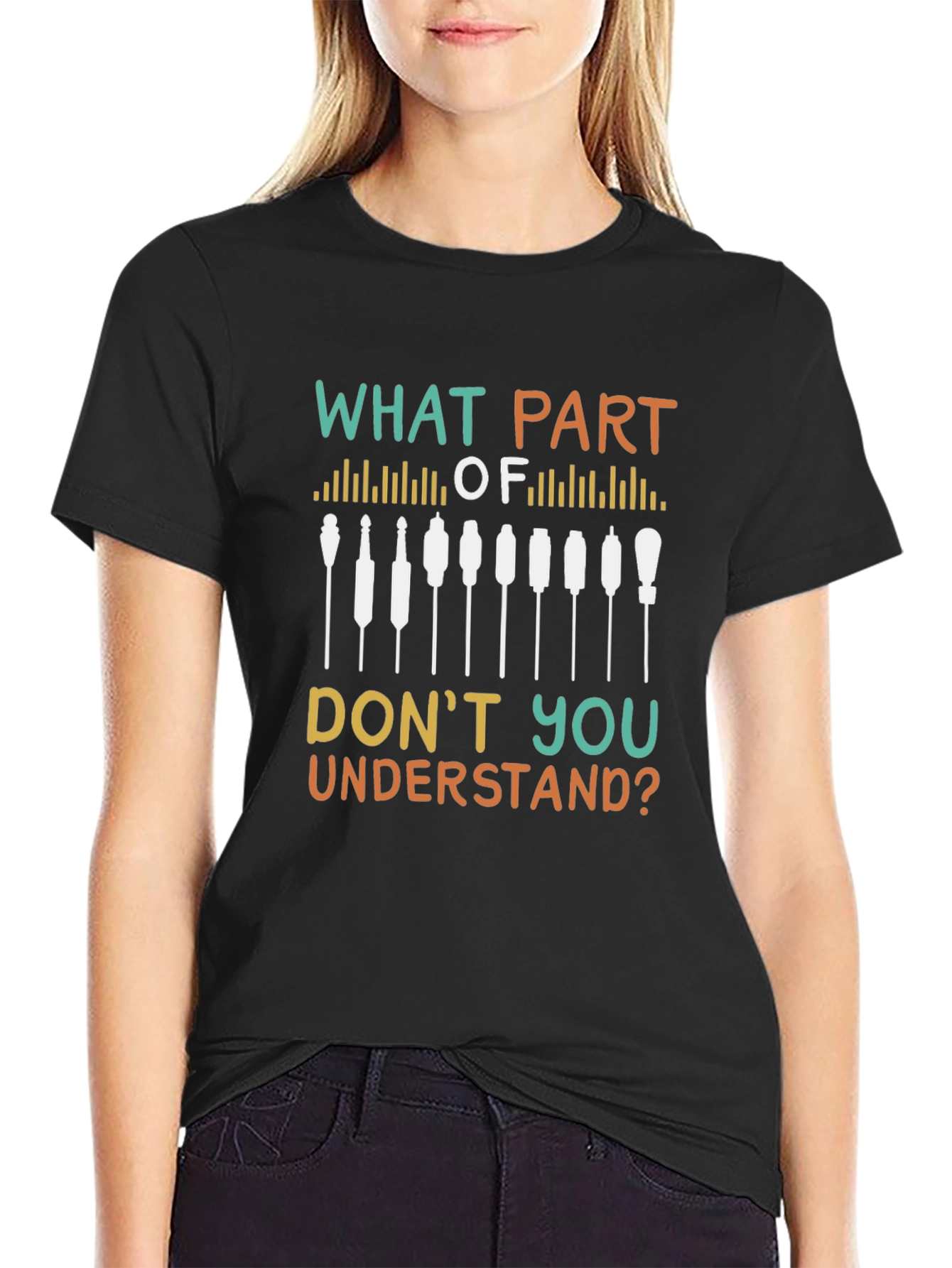 Camiseta Negra con Diseño Qué Parte No Entiendes?