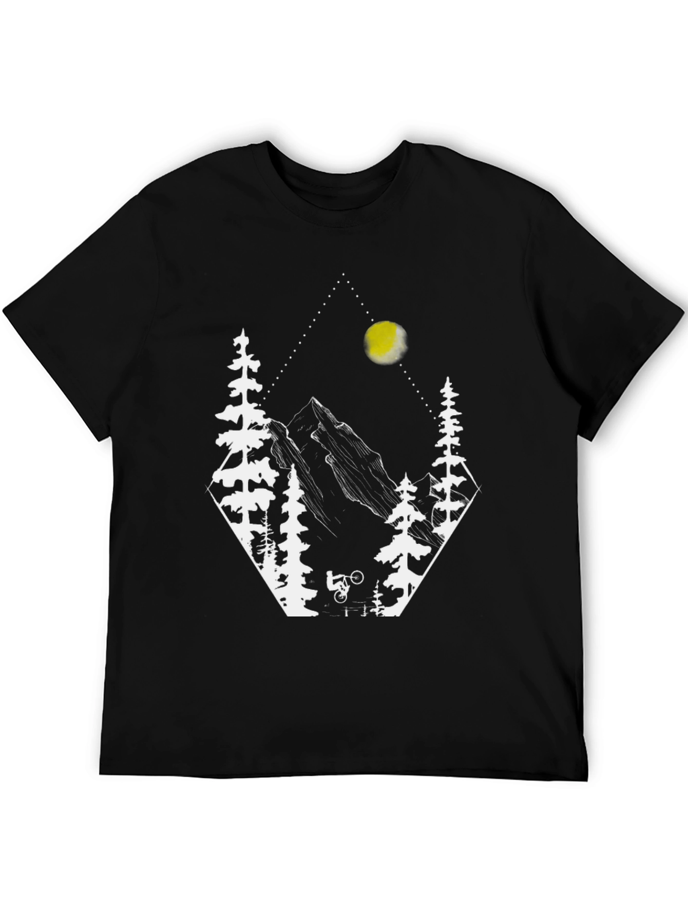 Camiseta Negra Diseño Montaña y Bici