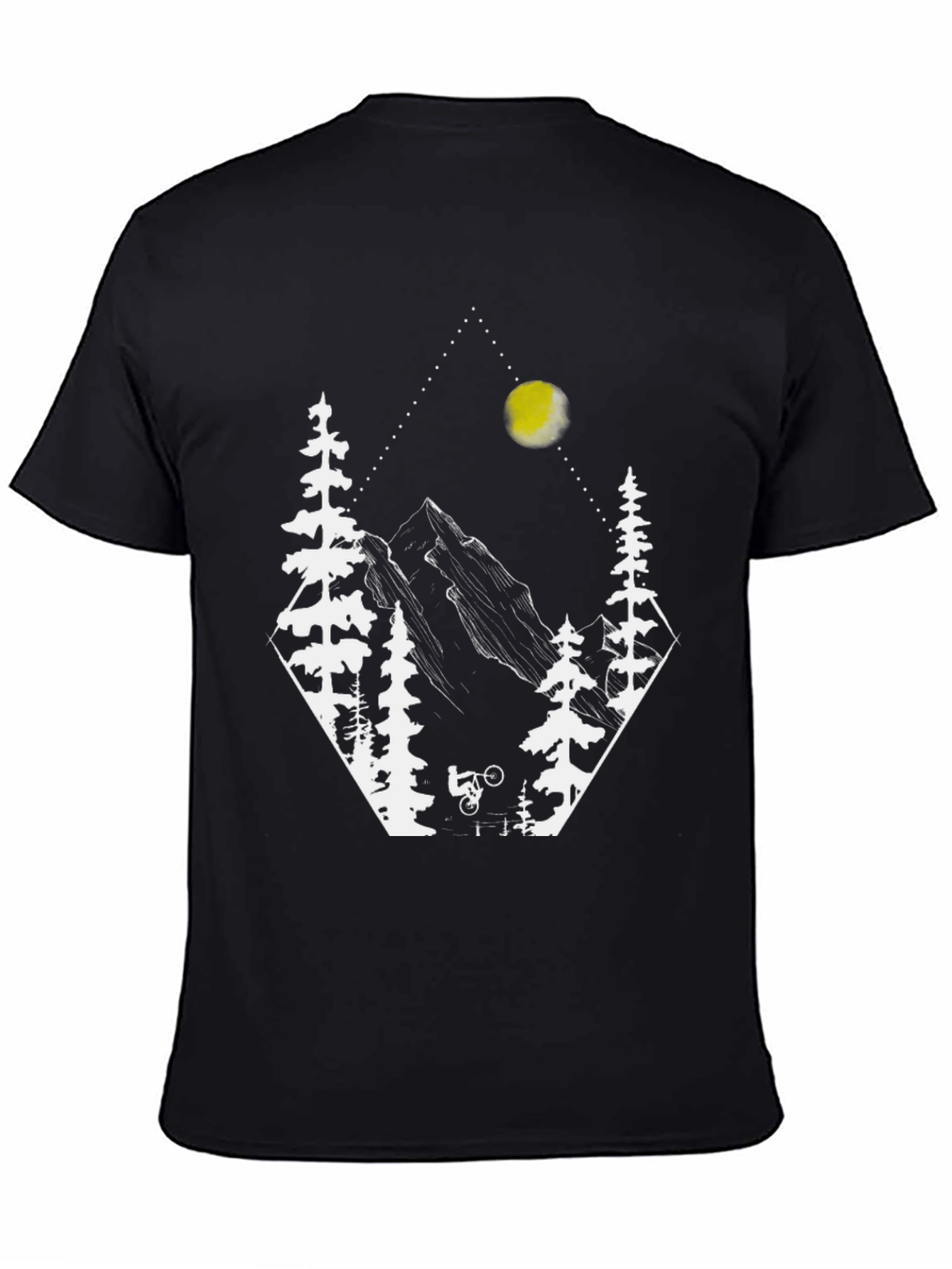 Camiseta Negra Diseño Montaña y Bici