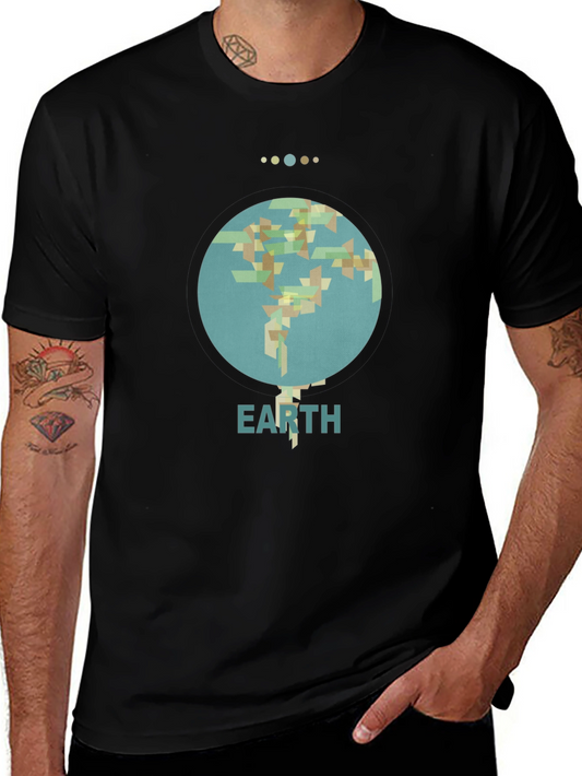 Camiseta Negra Earth Diseño Geométrico