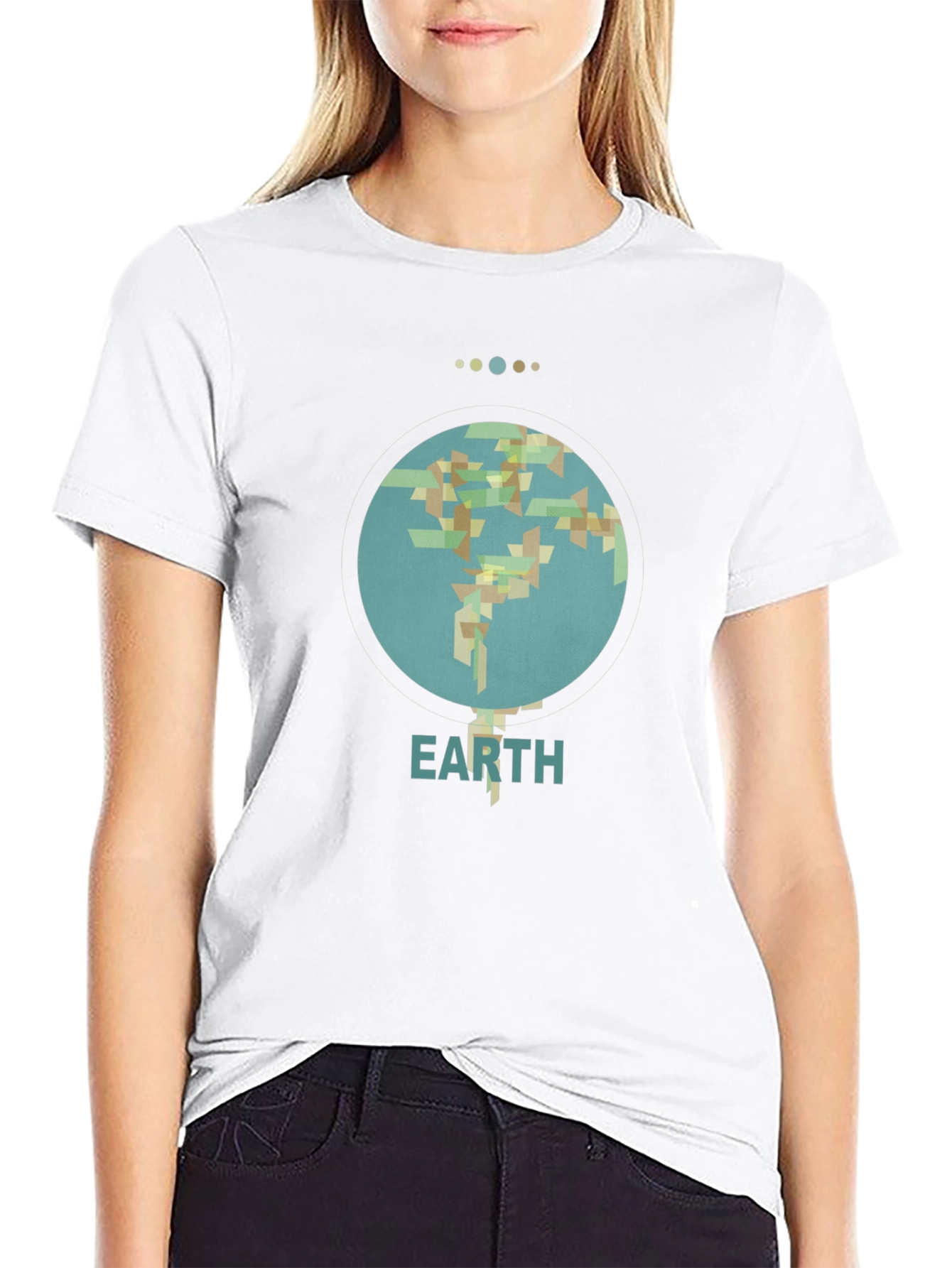 Camiseta Negra Earth Diseño Geométrico