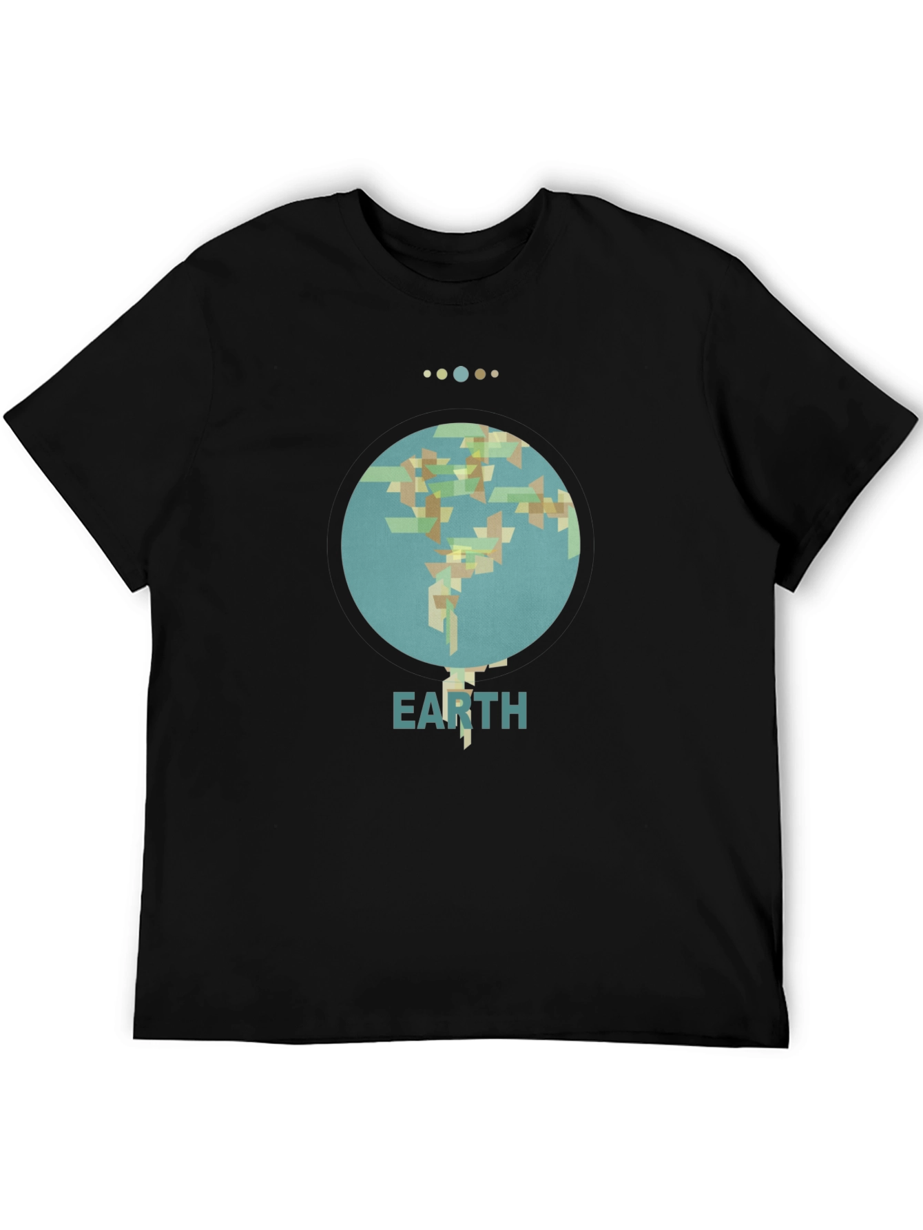 Camiseta Negra Earth Diseño Geométrico