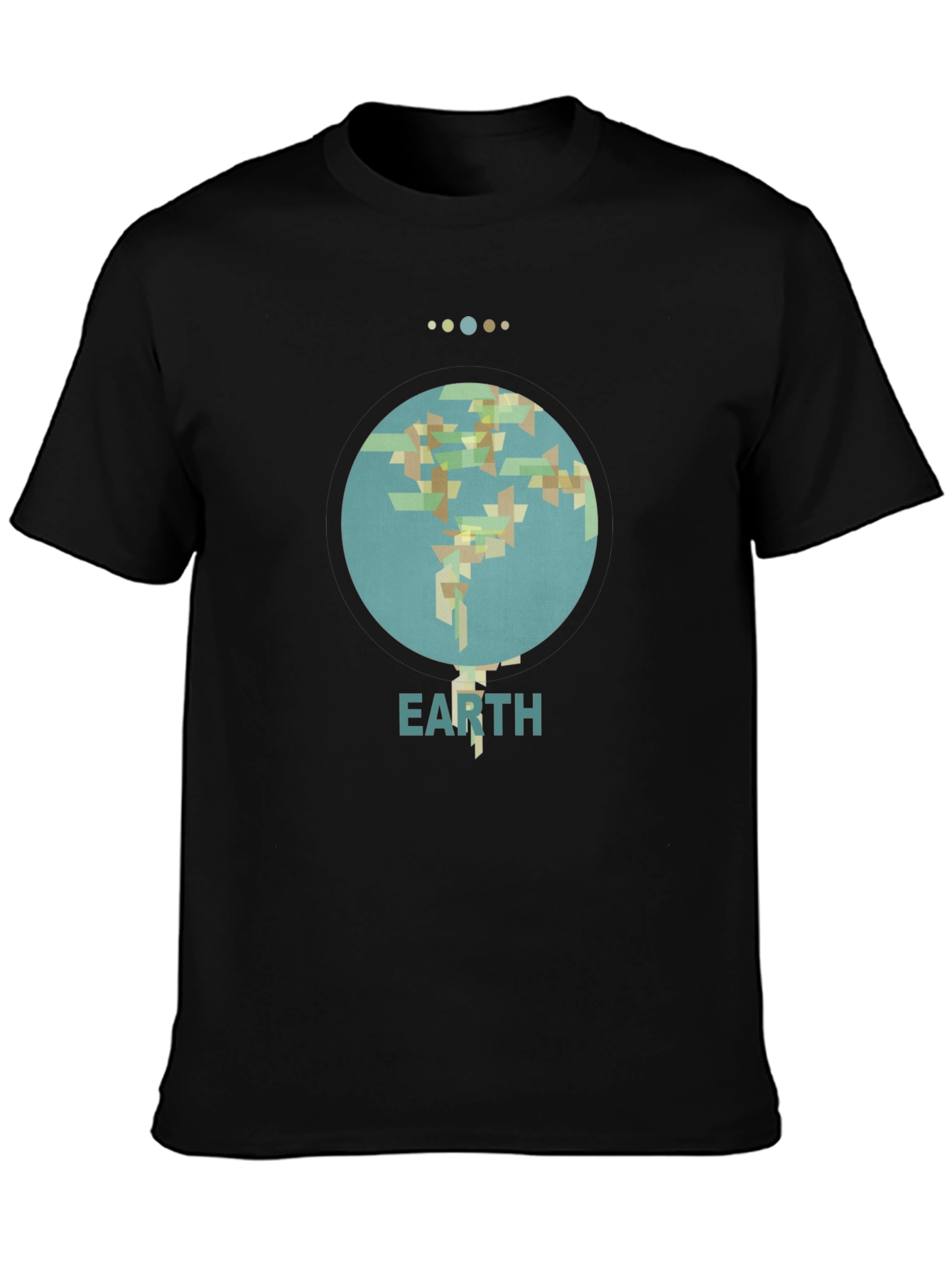 Camiseta Negra Earth Diseño Geométrico