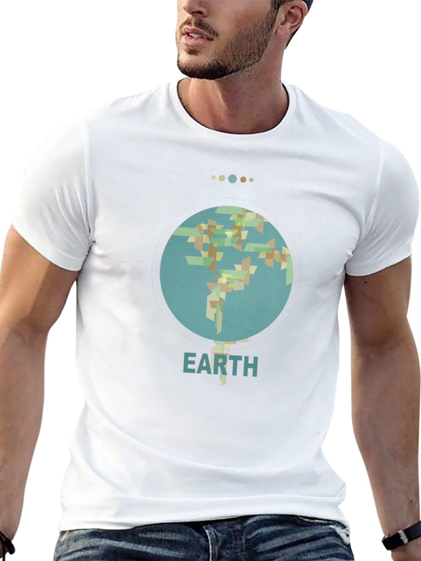 Camiseta Negra Earth Diseño Geométrico