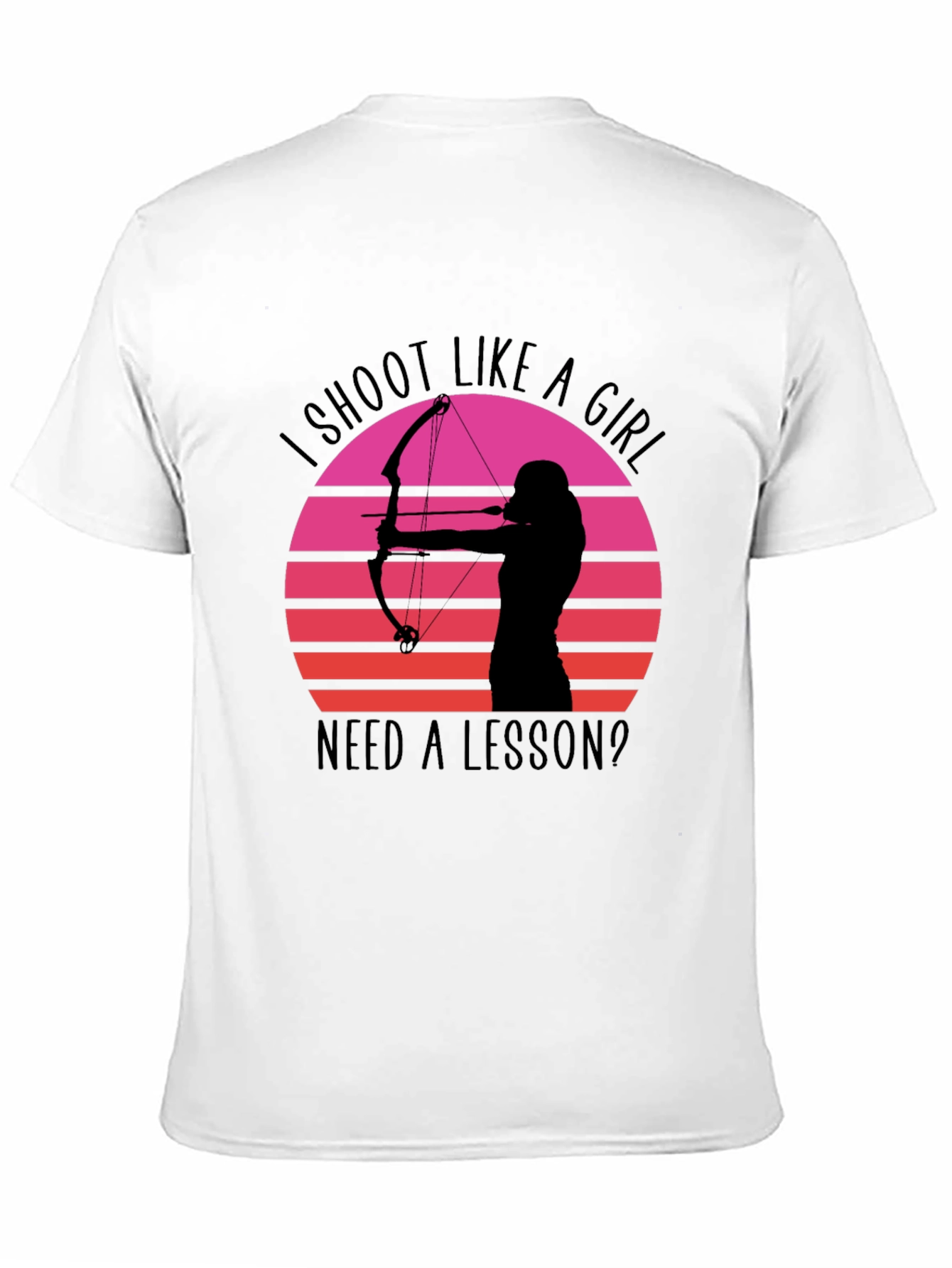 Camiseta Negra Arquera Retro: ¡Dispara como una Chica!