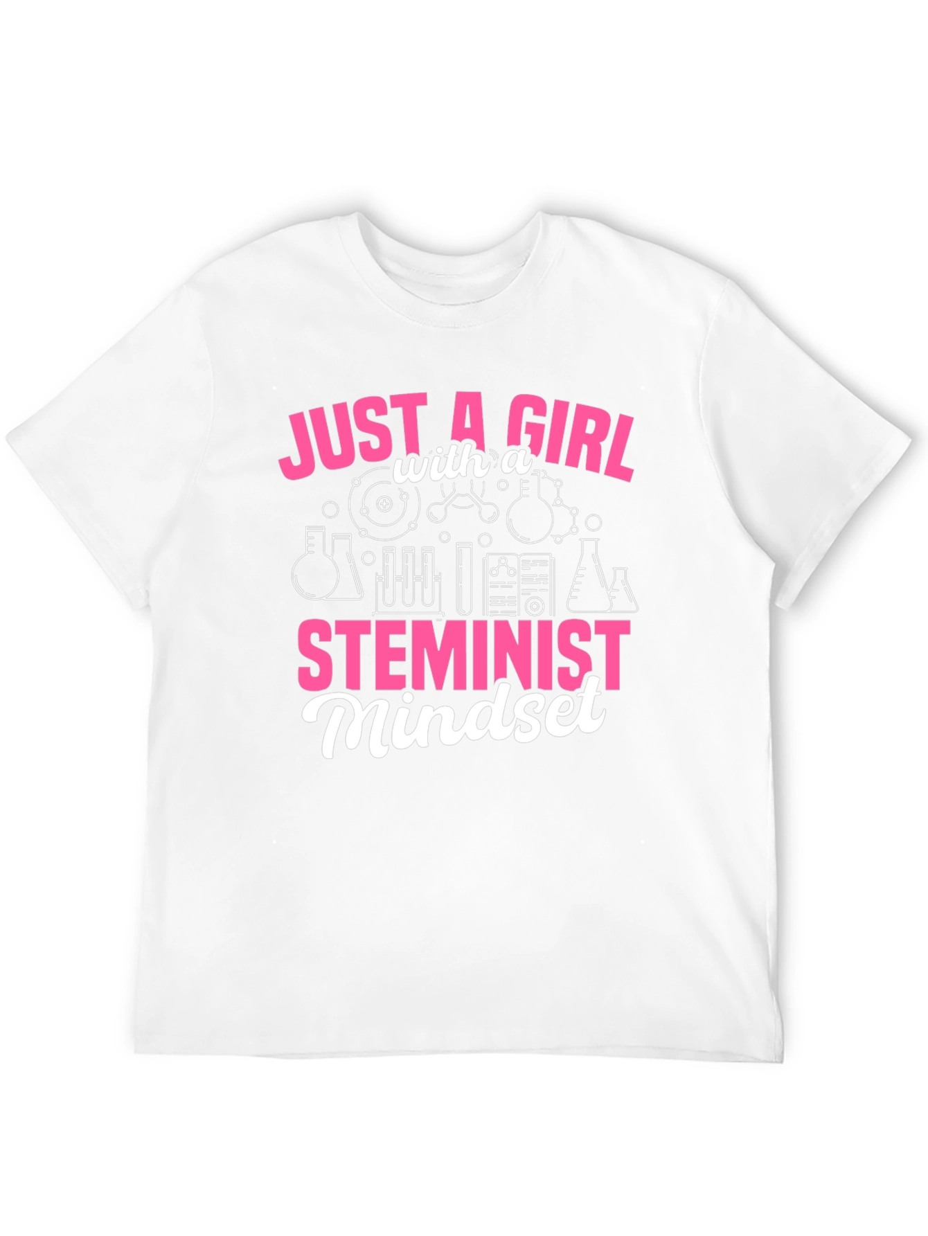 Camiseta Negra Feminista STEM para Mujer