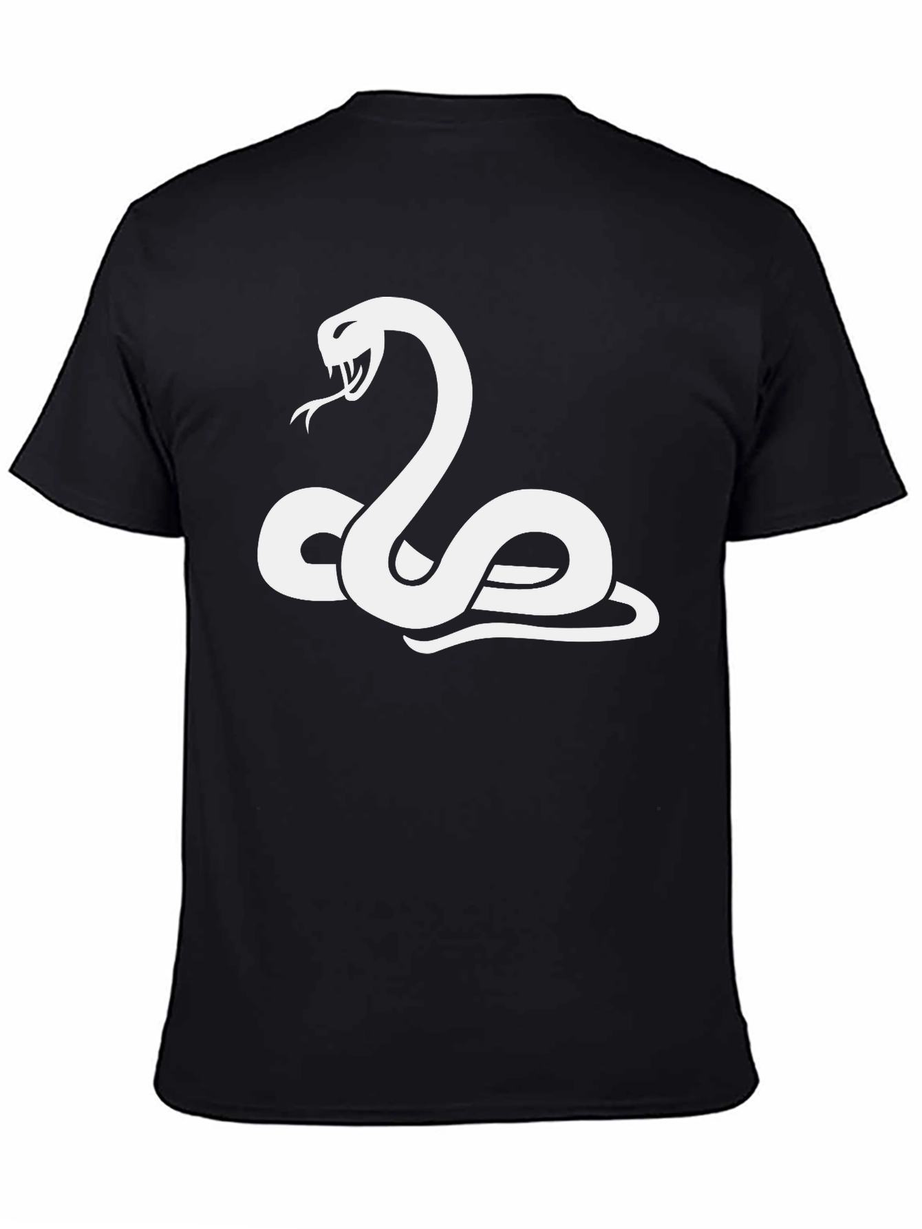 Camiseta Negra con Diseño de Serpiente Blanca