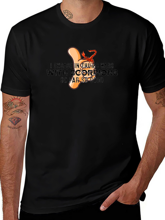 Camiseta Negra: Guerras de Pulgares con Escorpiones
