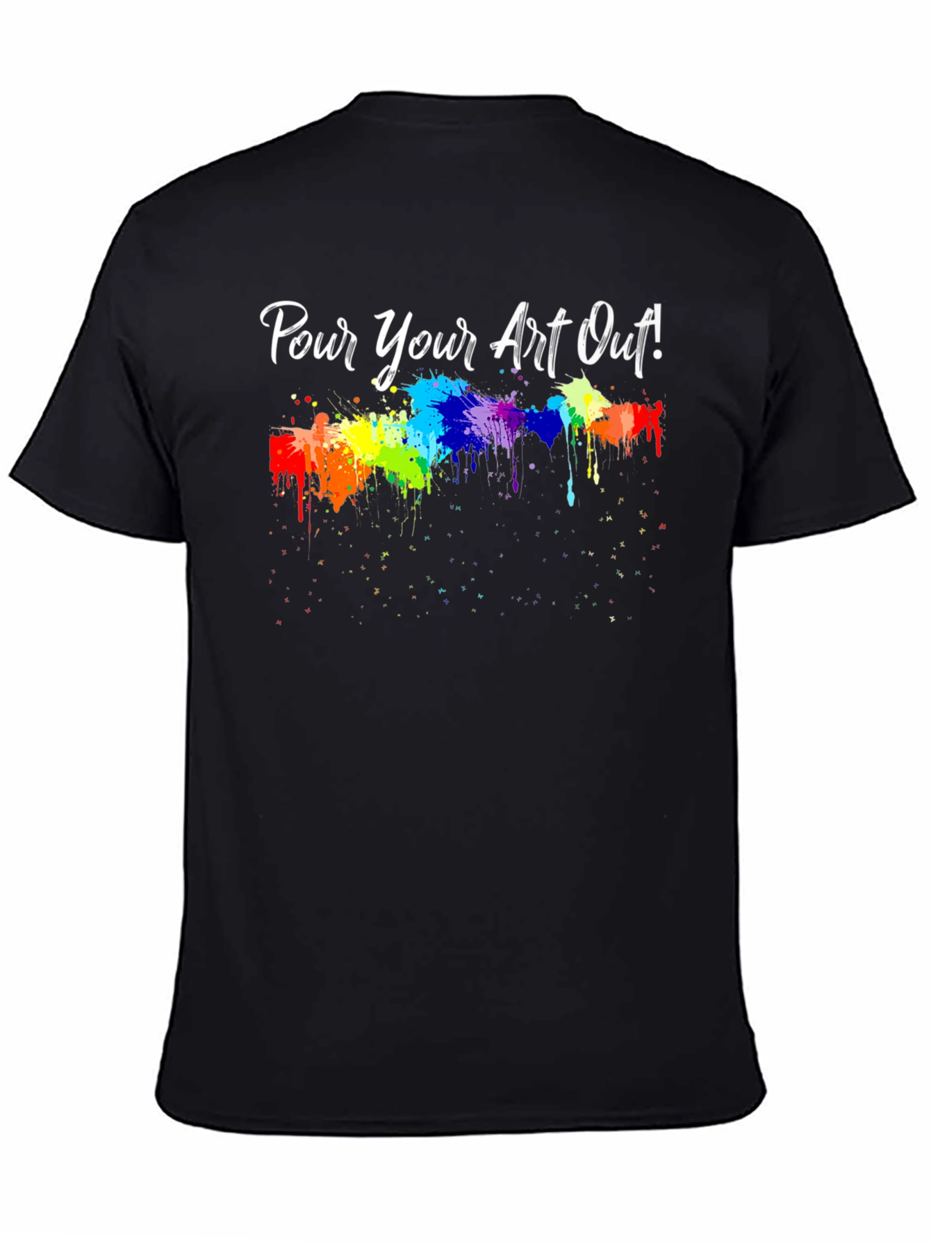 Camiseta Negra ¡Vierte tu Arte! con Diseño de Pintura