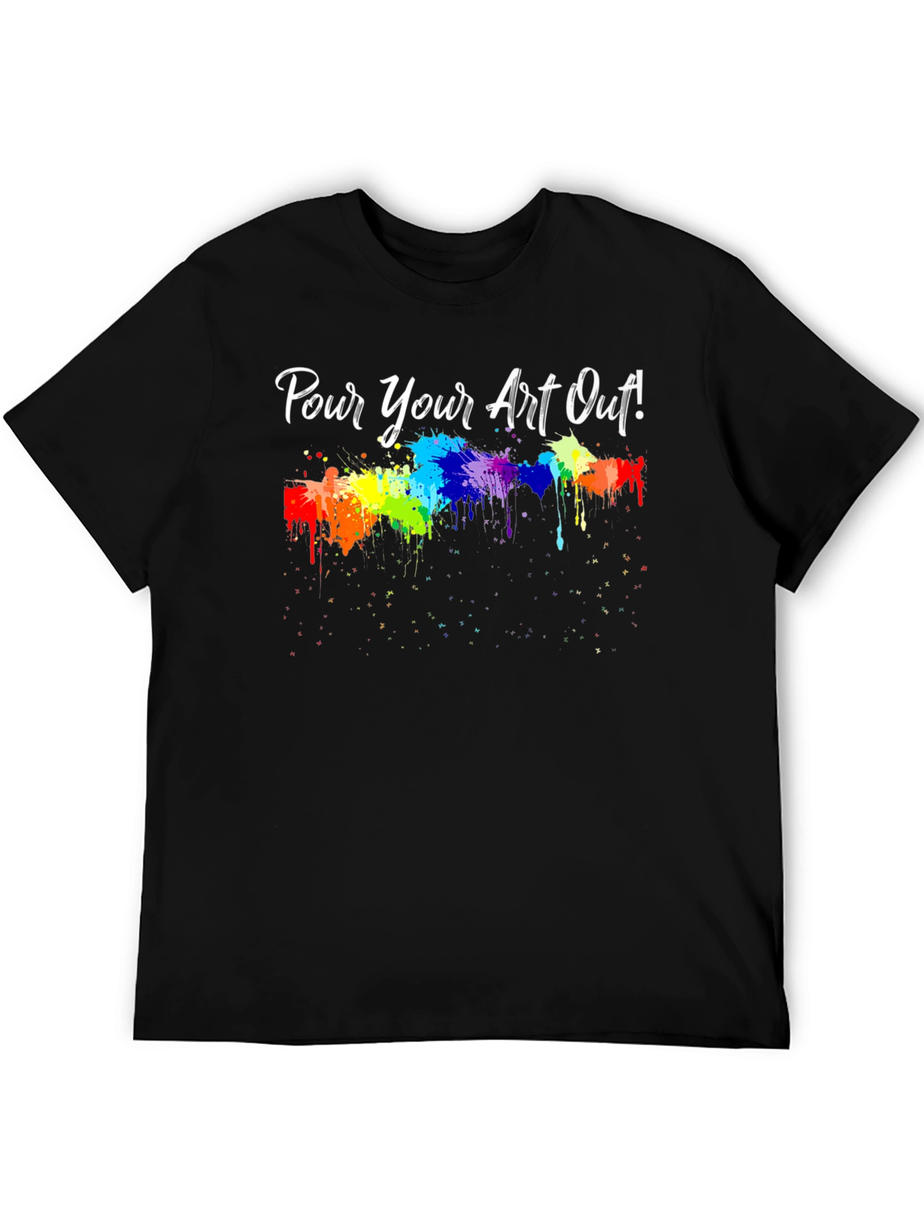 Camiseta Negra ¡Vierte tu Arte! con Diseño de Pintura
