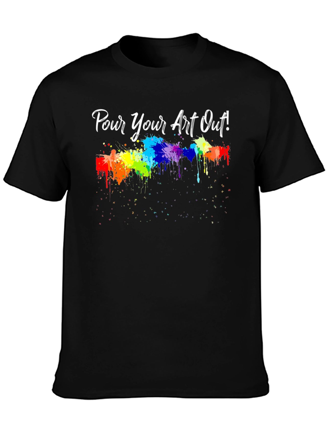 Camiseta Negra ¡Vierte tu Arte! con Diseño de Pintura