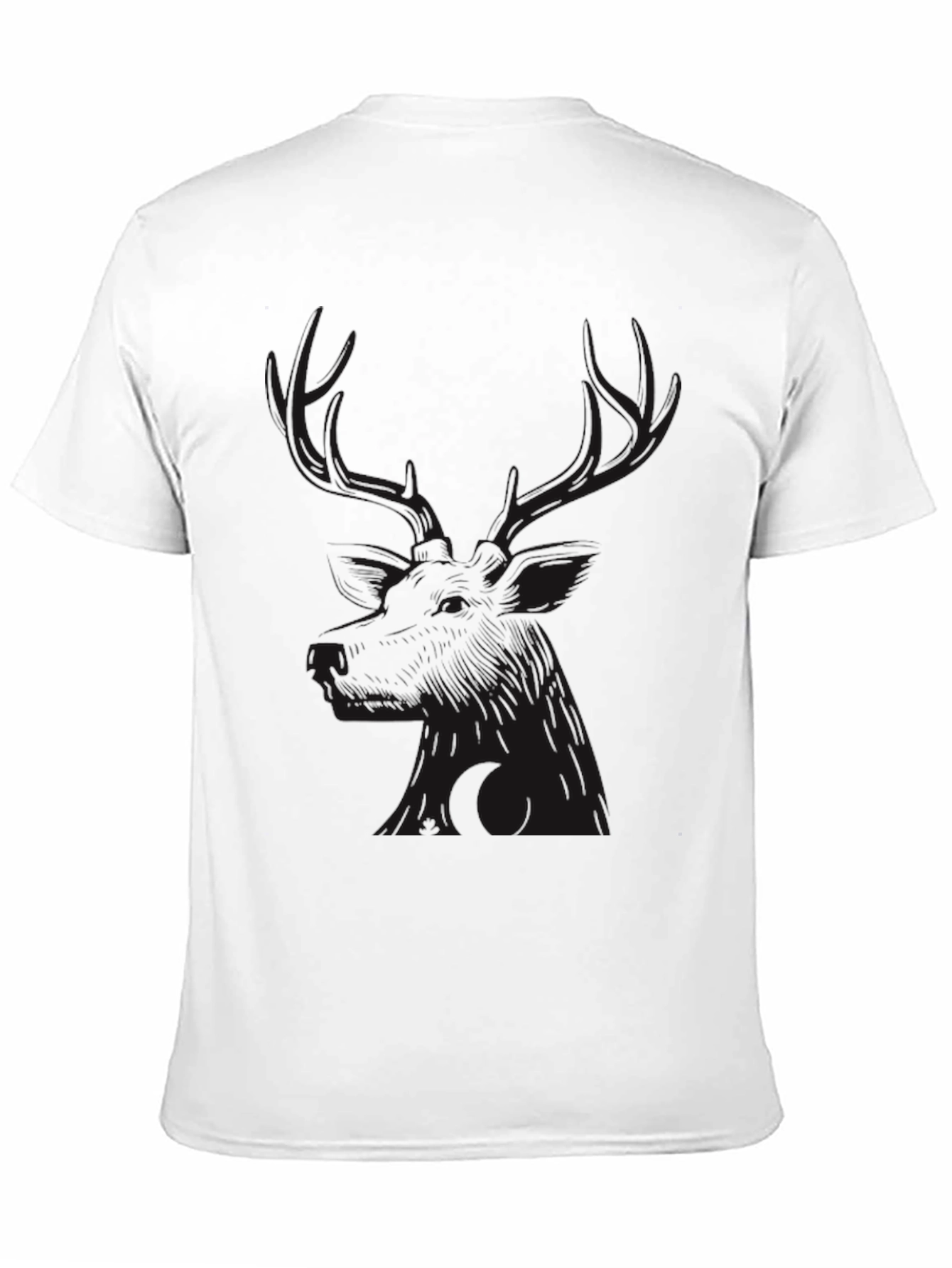 Camiseta Negra con Diseño de Ciervo para Hombre