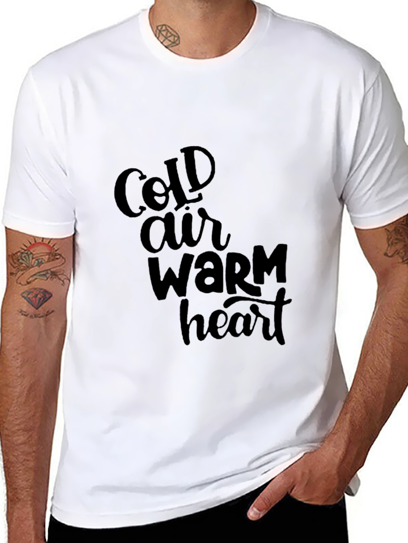 Camiseta Negra Cold Air Warm Heart