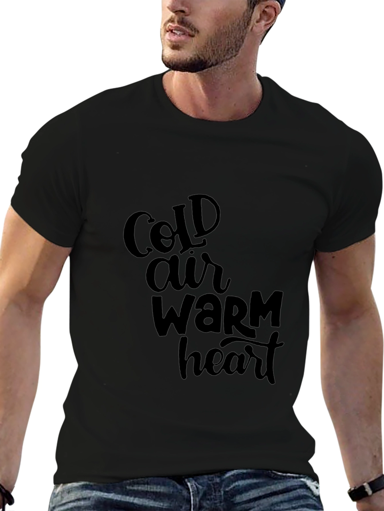 Camiseta Negra Cold Air Warm Heart