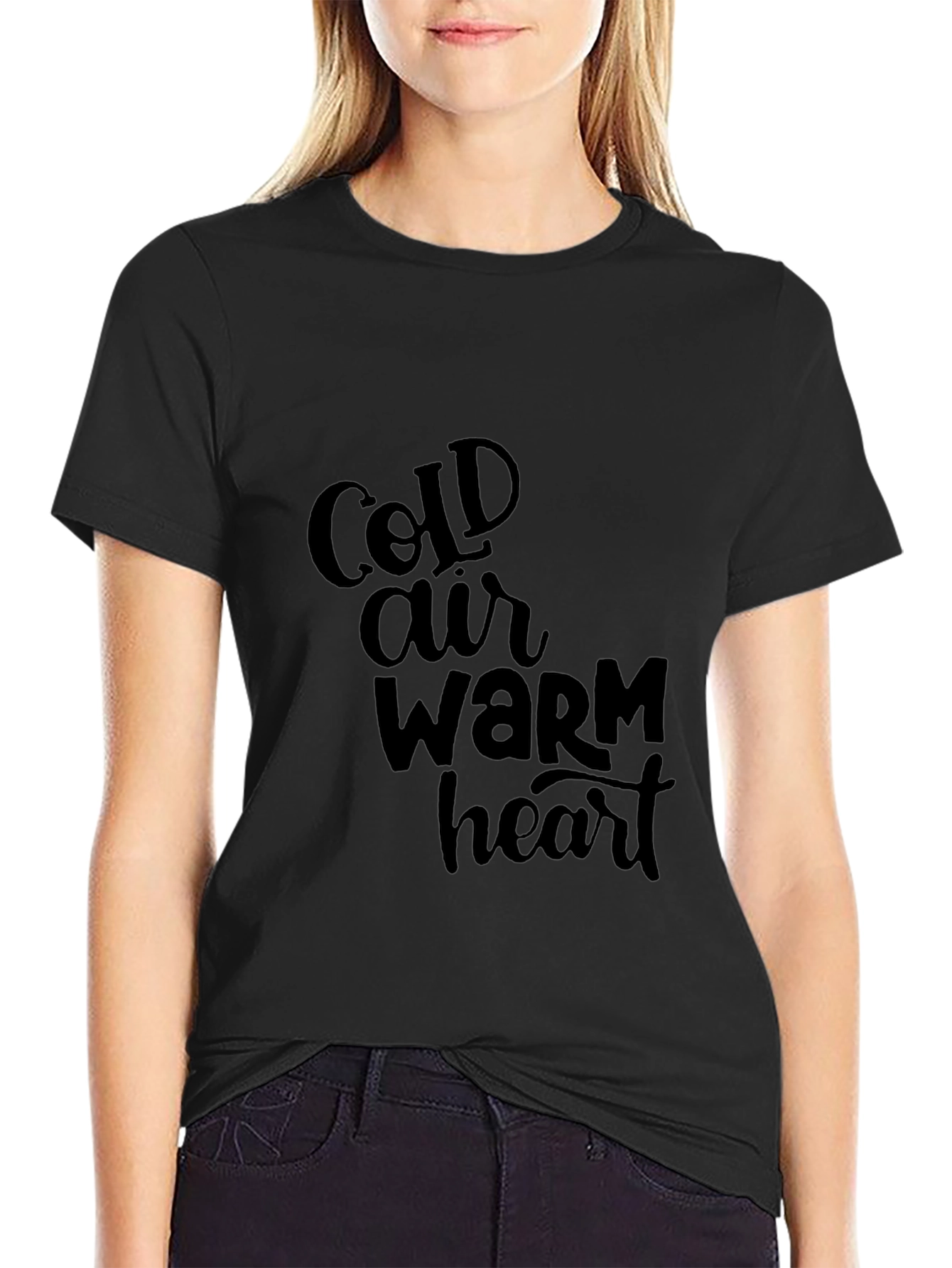 Camiseta Negra Cold Air Warm Heart
