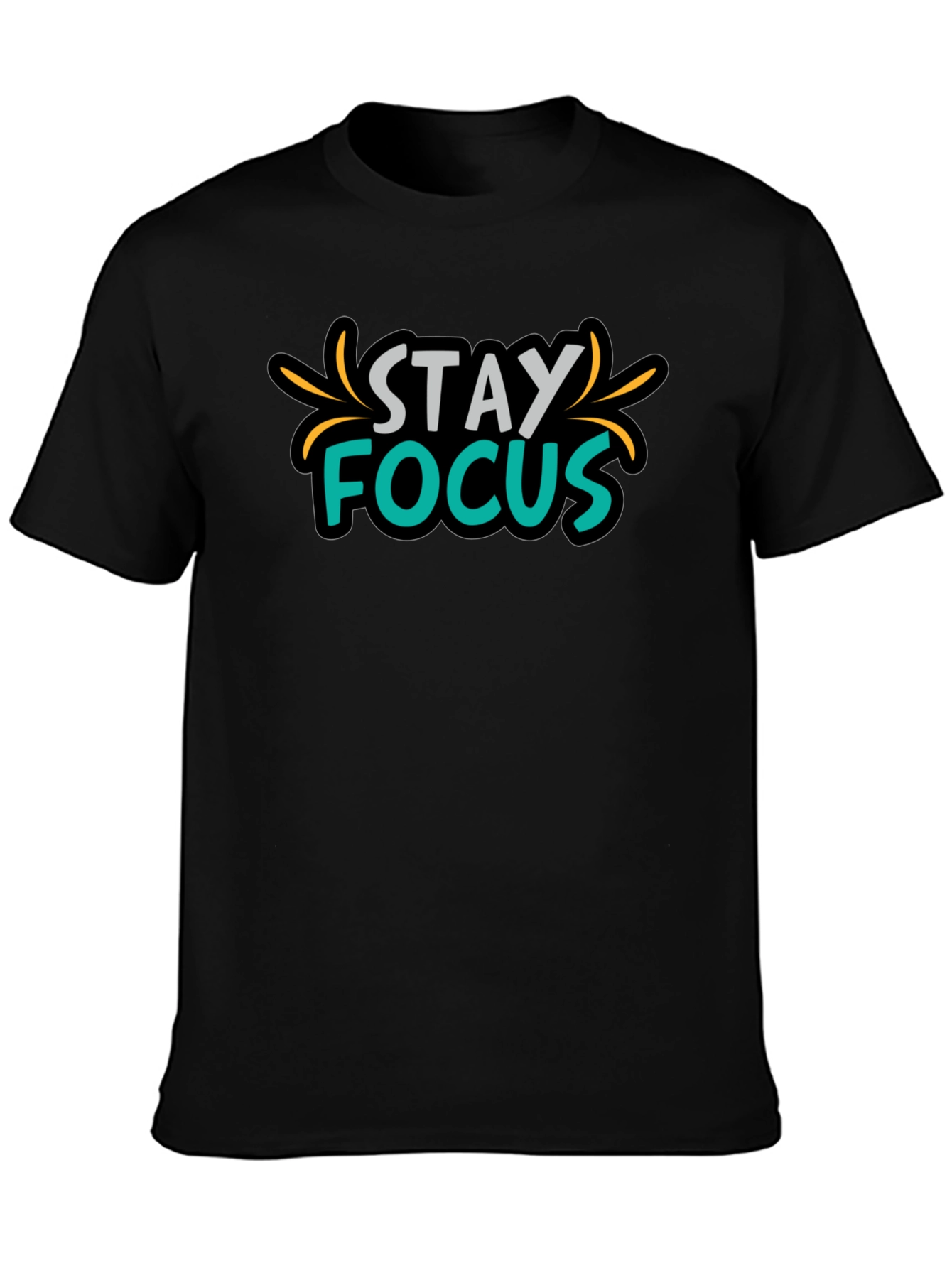 Camiseta Negra Stay Focus para Hombre