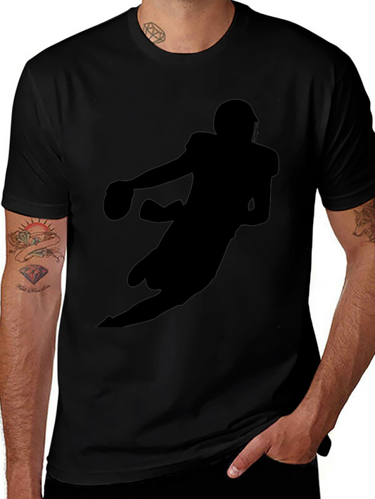 Camiseta Negra Silueta Jugador Fútbol Americano
