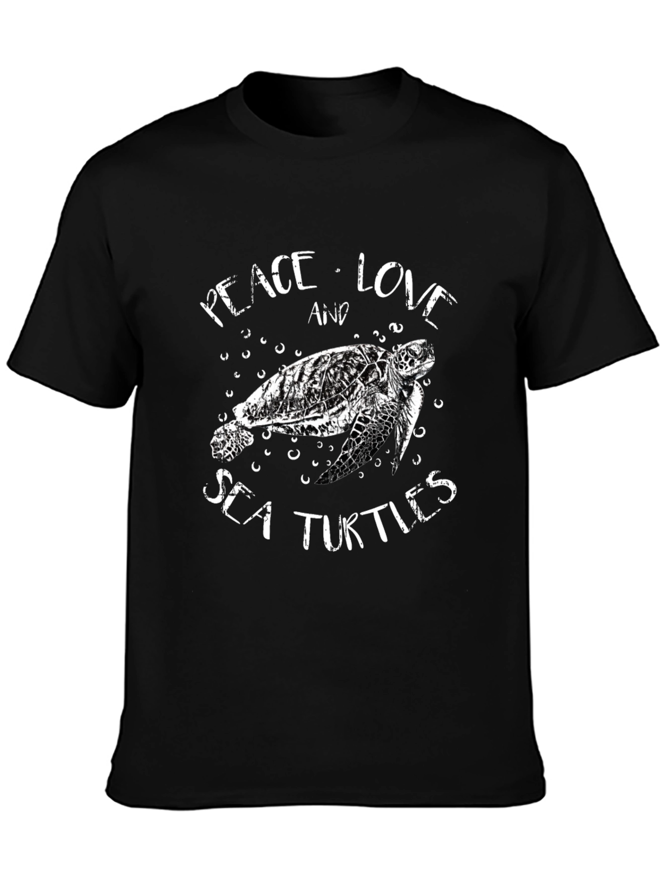 Camiseta Negra con Diseño de Tortuga Marina