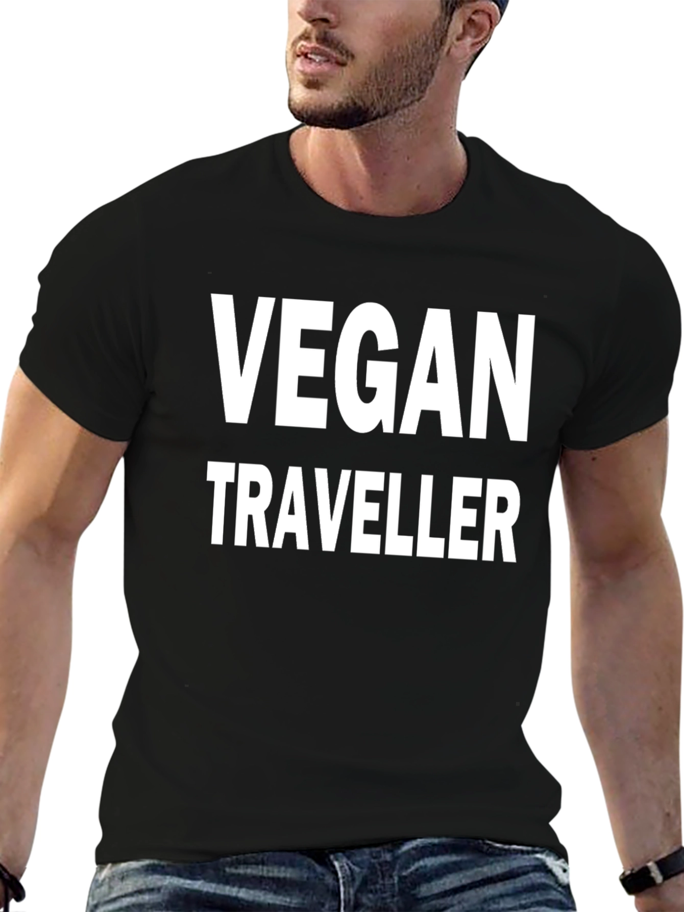 Camiseta Negra Vegana de Viajero