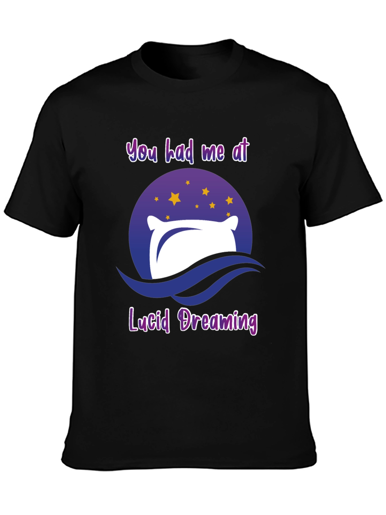 Camiseta Negra Sueño Lúcido con Diseño Original