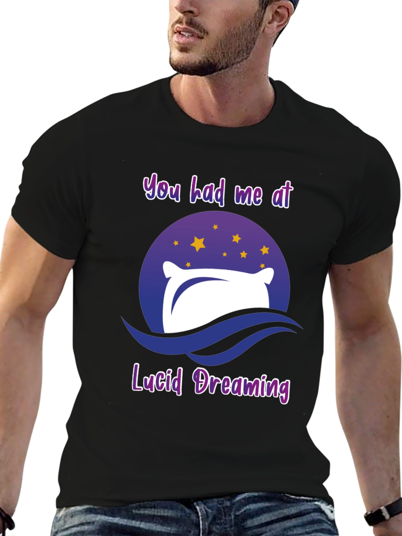 Camiseta Negra Sueño Lúcido con Diseño Original