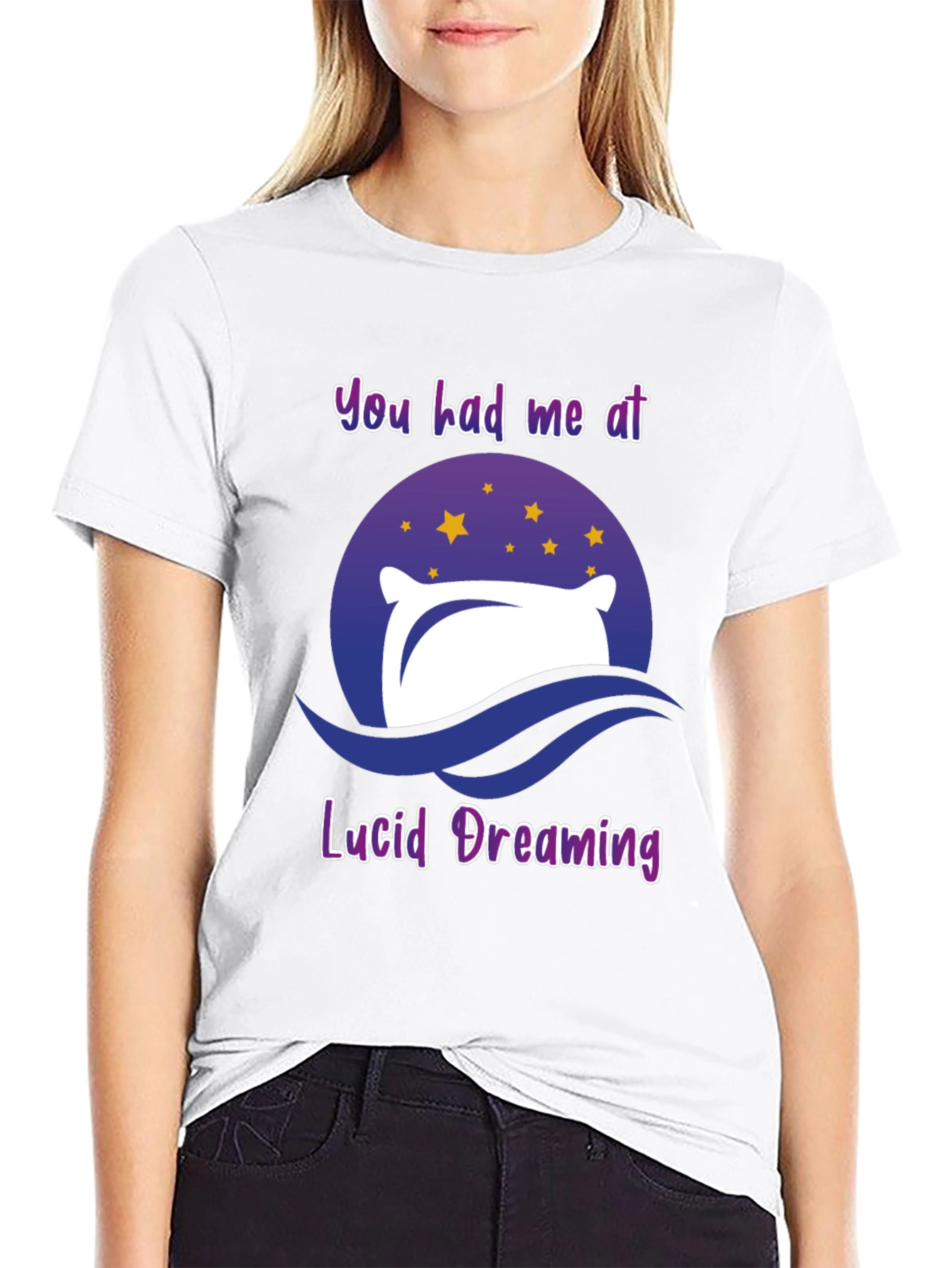 Camiseta Negra Sueño Lúcido con Diseño Original