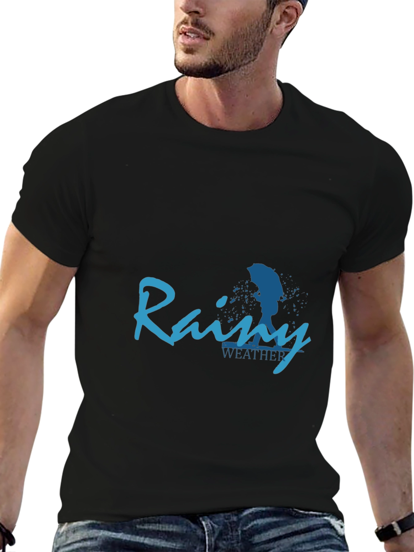 Camiseta Negra Rainy Weather para Hombre