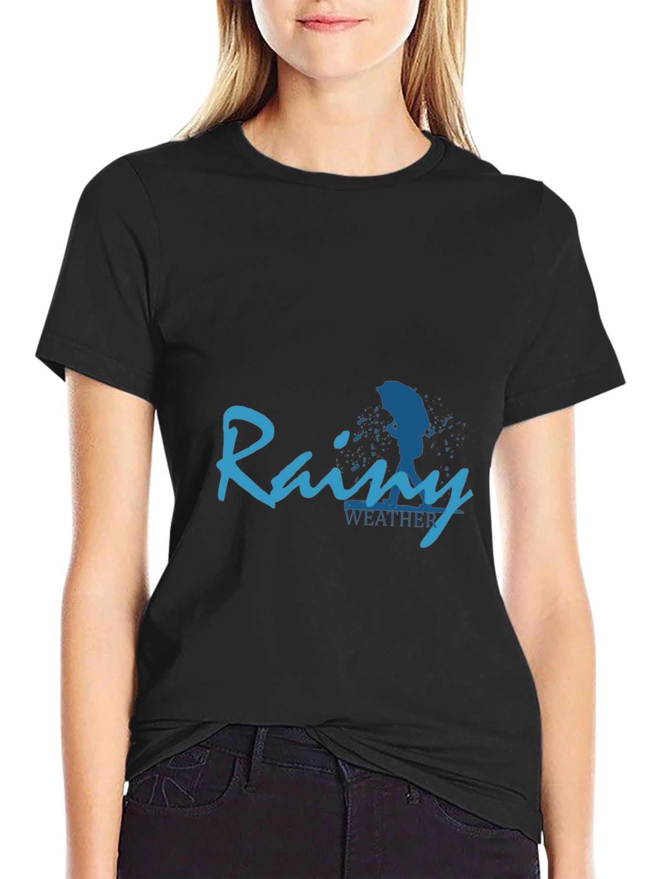 Camiseta Negra Rainy Weather para Hombre