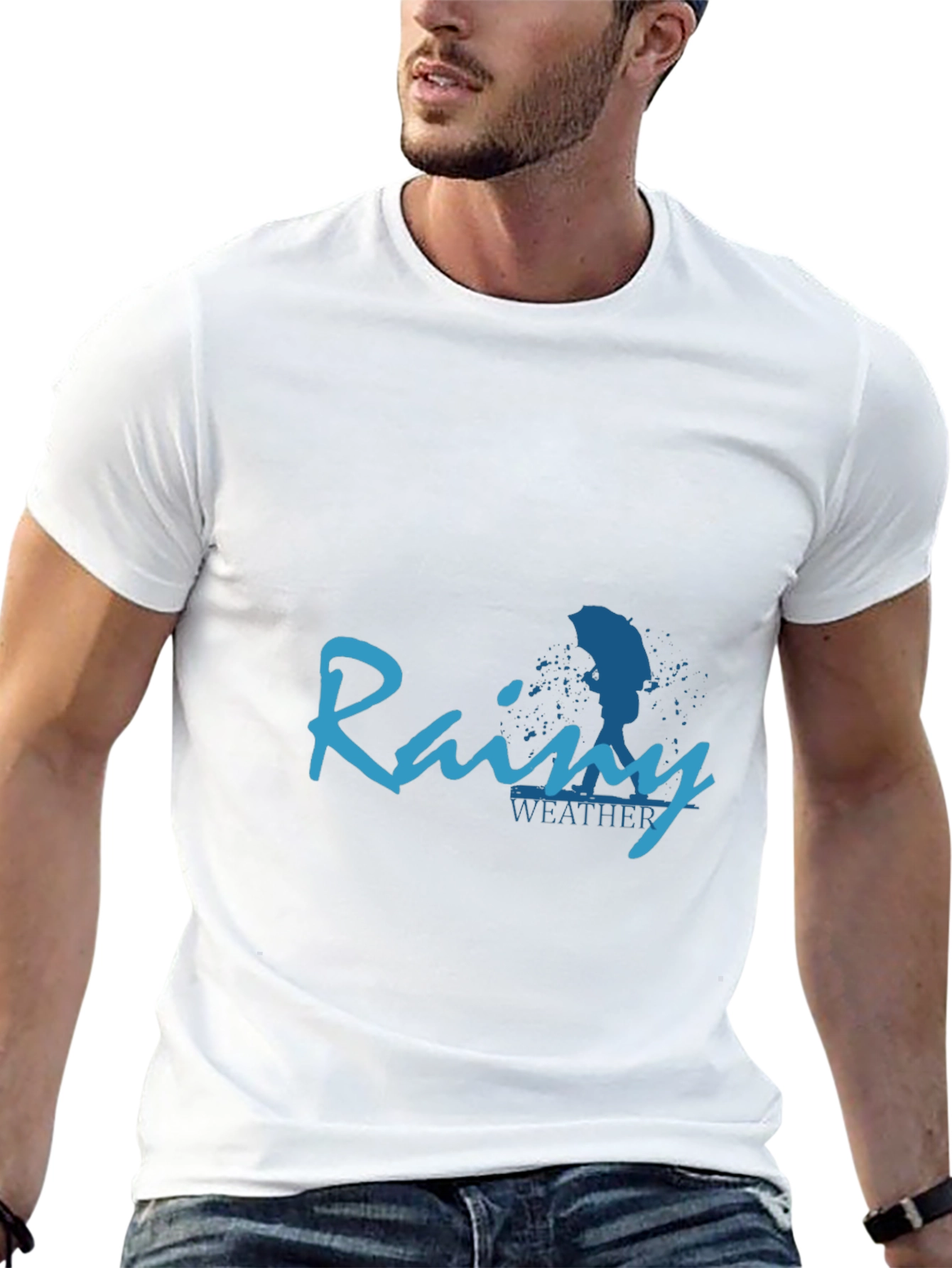 Camiseta Negra Rainy Weather para Hombre