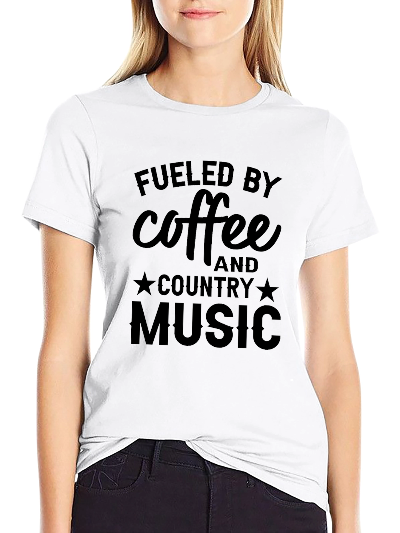 Camiseta Negra: Café y Música Country