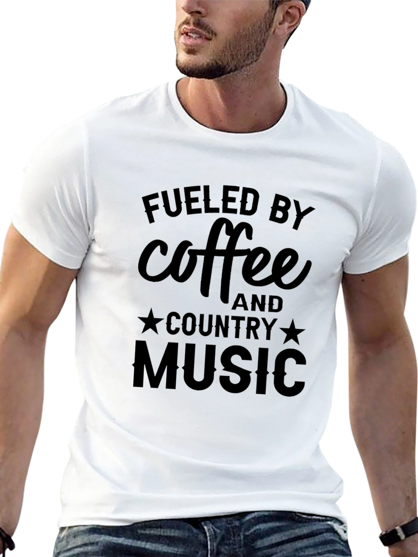 Camiseta Negra: Café y Música Country