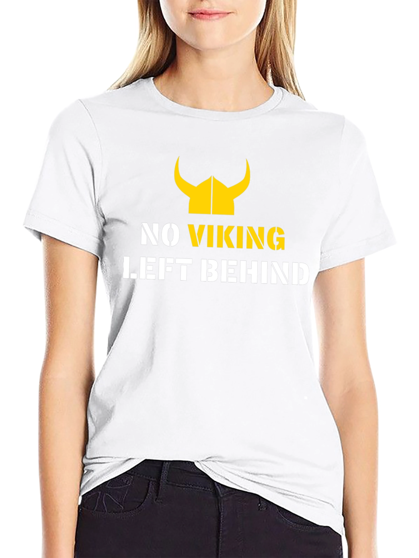 Camiseta Negra No Viking Left Behind