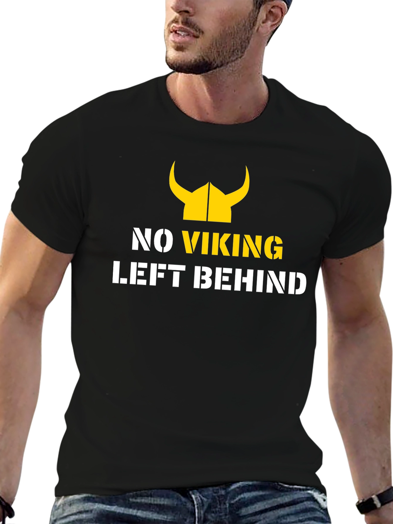 Camiseta Negra No Viking Left Behind