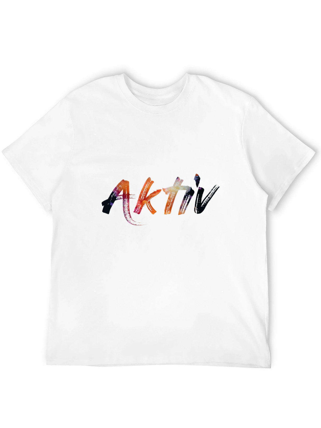 Camiseta Negra Aktiv Estilo Pincelada Artística