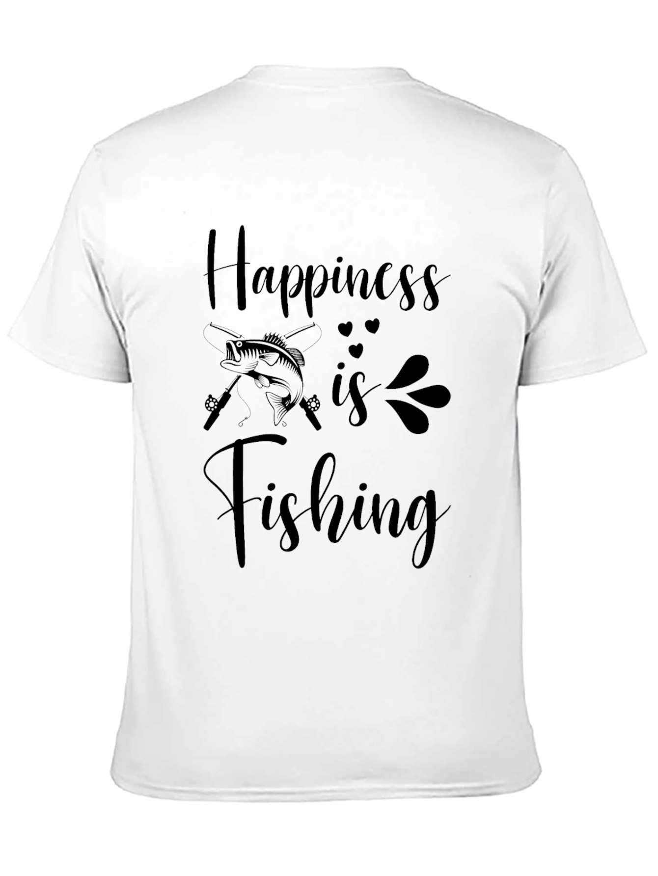 Camiseta Negra La Felicidad es Pescar