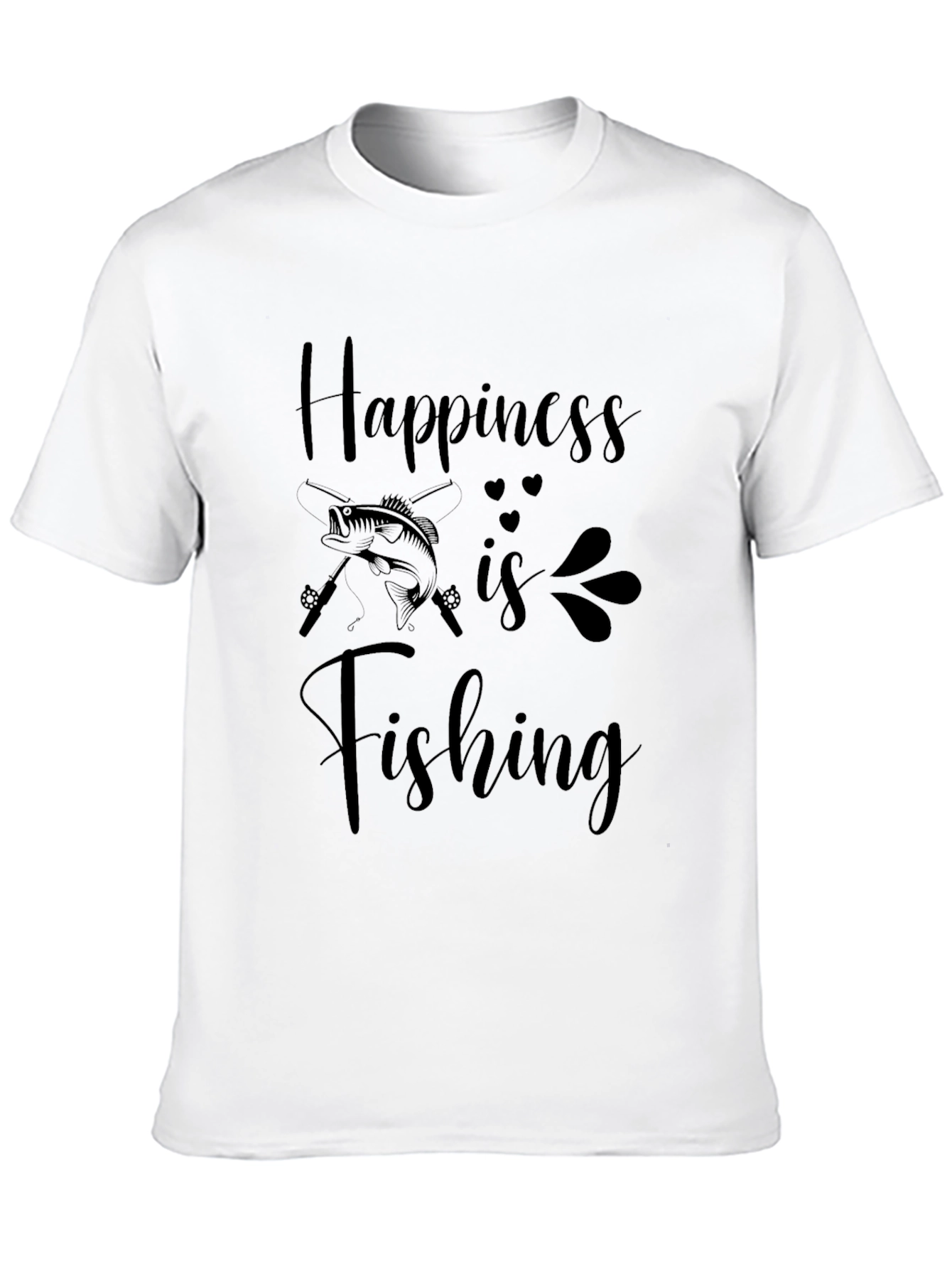 Camiseta Negra La Felicidad es Pescar