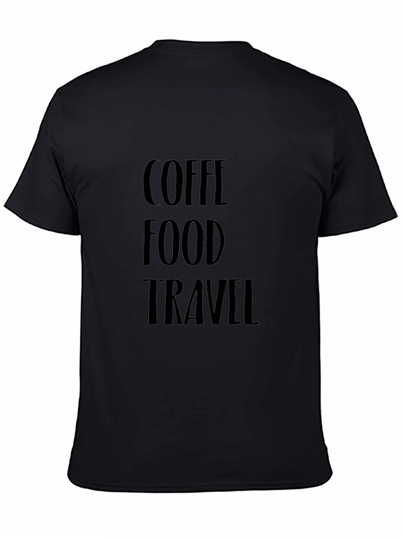 Camiseta Negra Coffee Food Travel