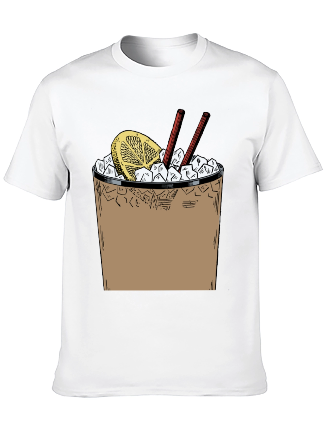 Camiseta Negra con Diseño de Cóctel Refrescante