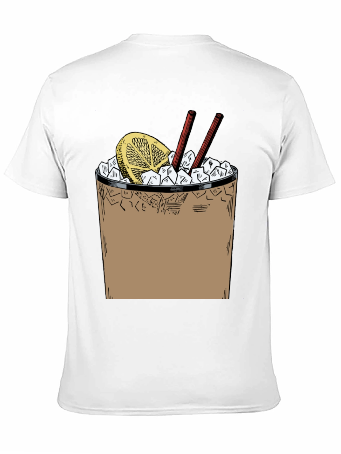 Camiseta Negra con Diseño de Cóctel Refrescante